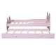 preview thumbnail 8 of 6, Cartoon Twin Size Platform Bed with Trundle & Cute Headboard, Wooden Bed Frame, No Box Spring Required/Easy Assembly Pink+Blue