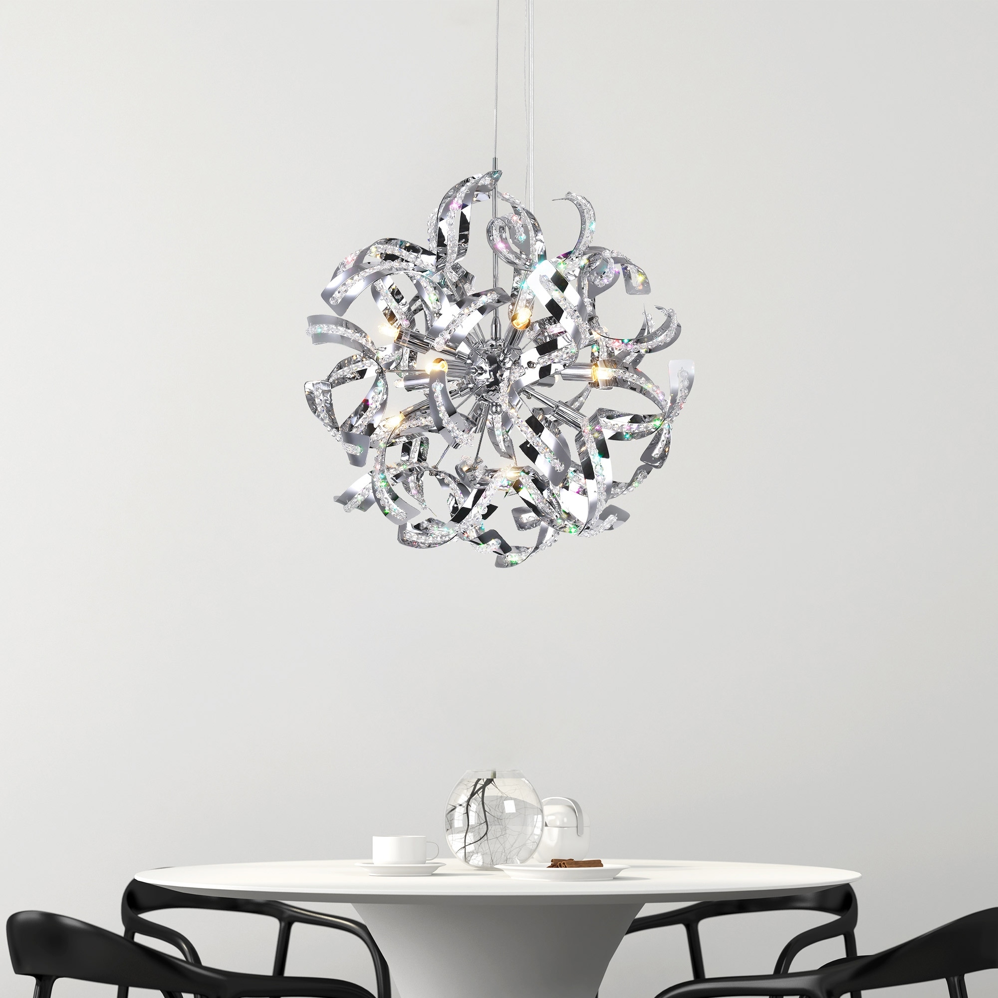 CWI Lighting Swivel 18 Light 29in Chrome Chandelier