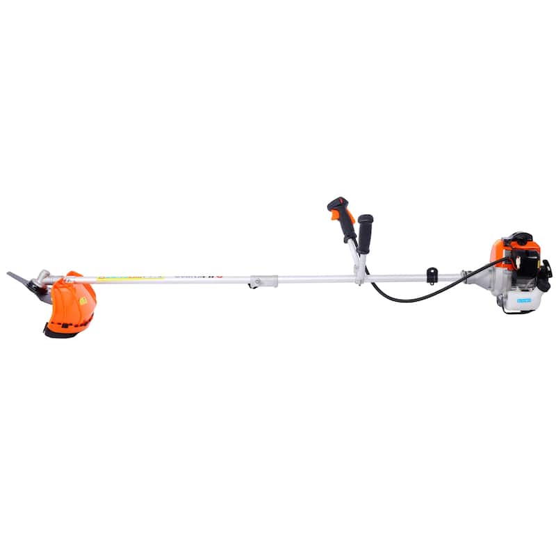 52cc Weed Eater Wacker Gas Powered, 2 in 1 String Trimme with 10" Brush Cutter,Rubber Handle & Shoulder Strap Included