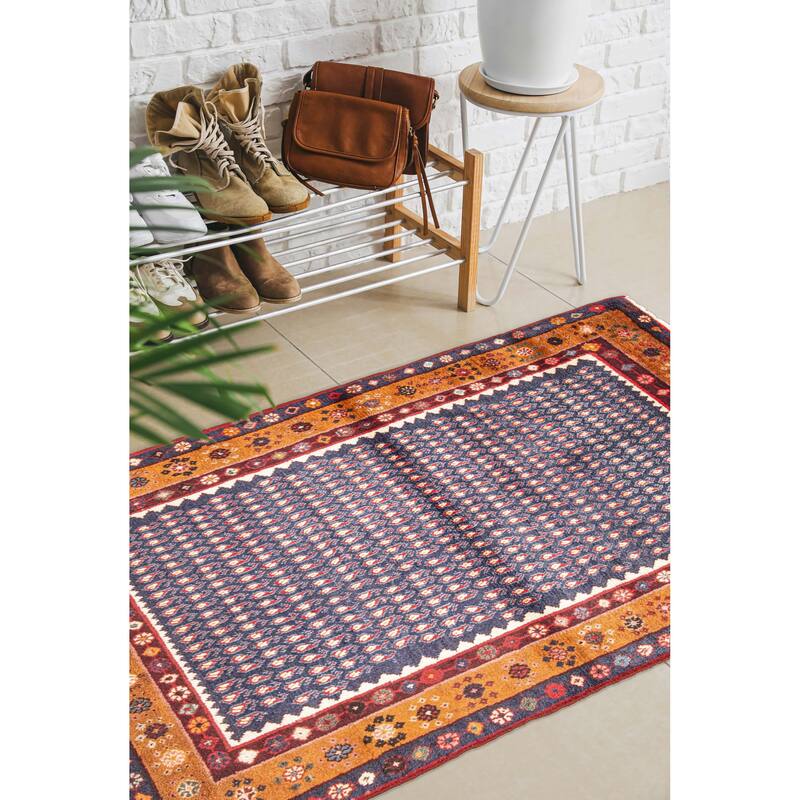 ECARPETGALLERY Hand-knotted Andelz Dark Navy Wool Rug - 3'2 x 5'1