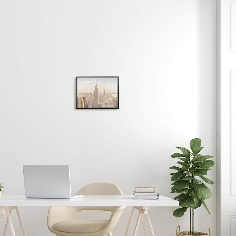 Stupell Manhattan Dawn Painting Framed Giclee Art Design by James Wiens