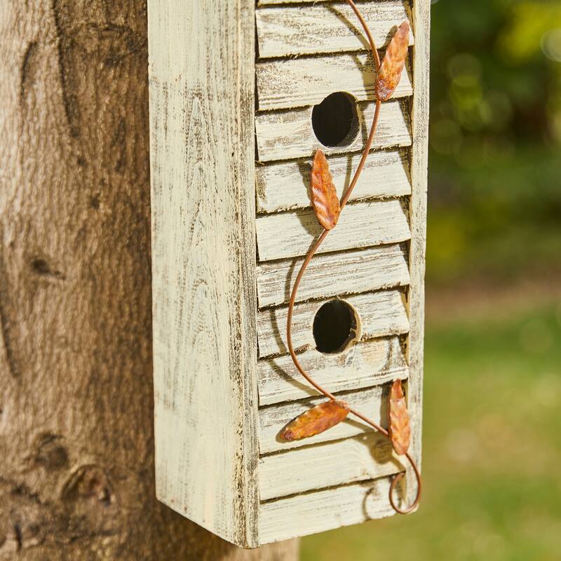 Glitzhome Hanging Distressed Solid Wood Birdhouse