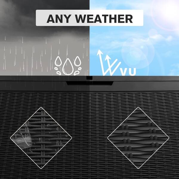 100 Gallon Large Resin Deck Box Waterproof Outdoor Indoor Storage Box ...