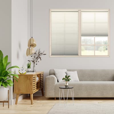 Ecru Light-filtering Pleated Shade (72 in.)