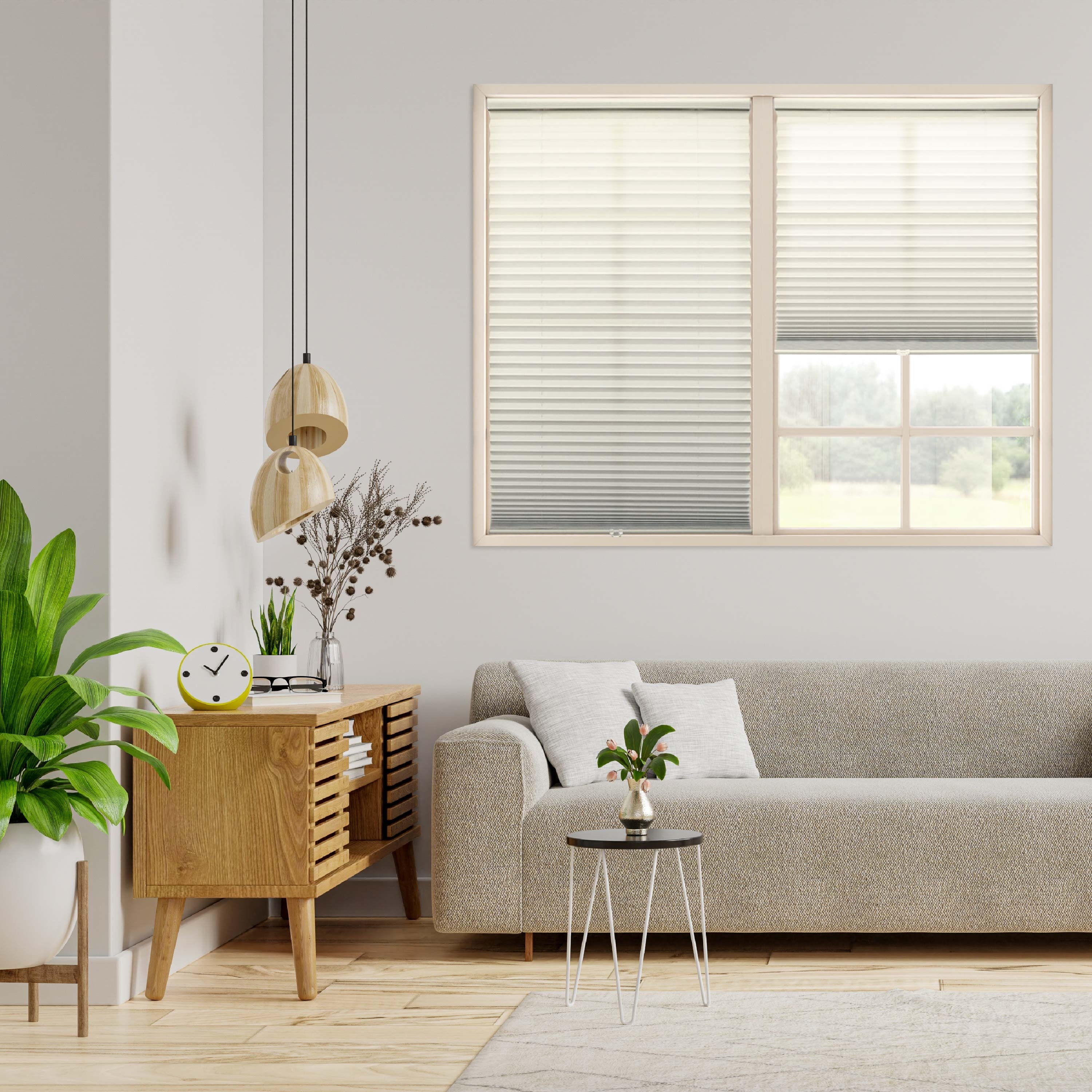 Ecru Light-filtering Pleated Shade (72 in.)
