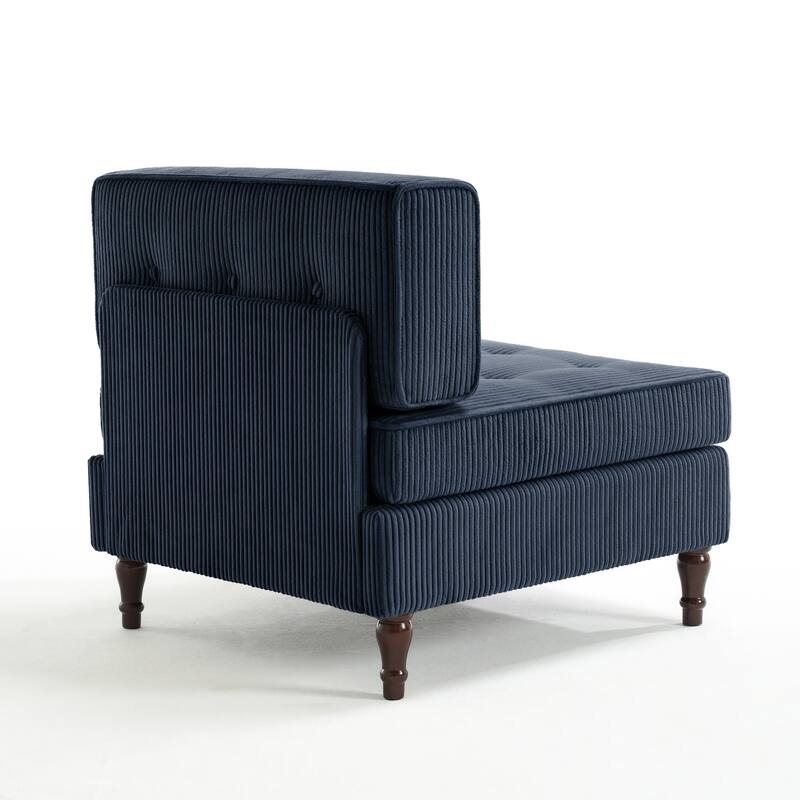 Modular Corduroy Armless Chair Upholstered Lounge Sofa