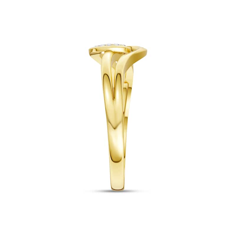 1/20ct TDW Diamond Split Shank Ring in 10k Yellow Gold for Women