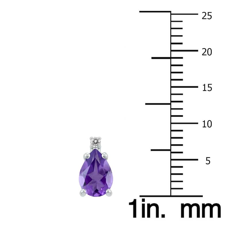 Marquee 14K White Gold 7x5MM Pear Amethyst and Diamond Earrings