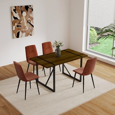 Mid Century Wooden Kitchen Table Set for Restaurant 5 Piece Sets