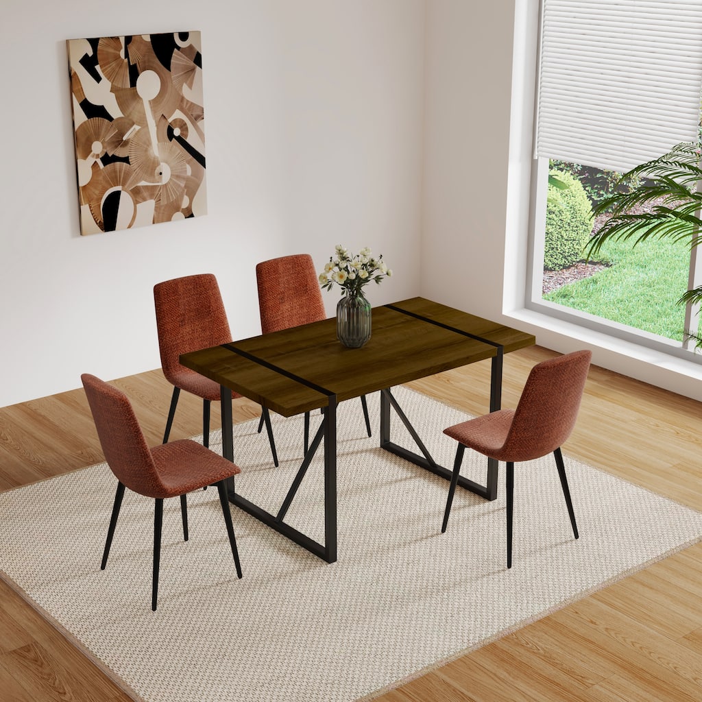 Mid Century Wooden Kitchen Table Set for Restaurant 5 Piece Sets