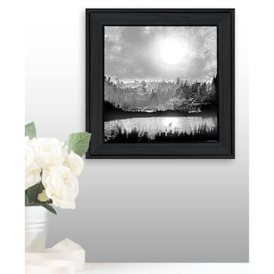 TrendyDecor4U "Big Moon Lake" Framed Print Wall Art
