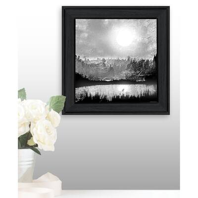 TrendyDecor4U "Big Moon Lake" Framed Print Wall Art