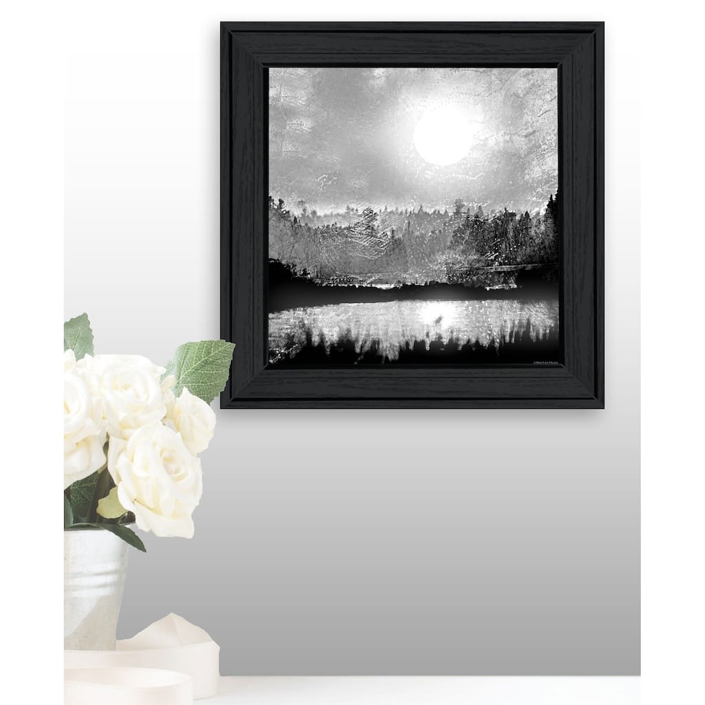TrendyDecor4U "Big Moon Lake" Framed Print Wall Art