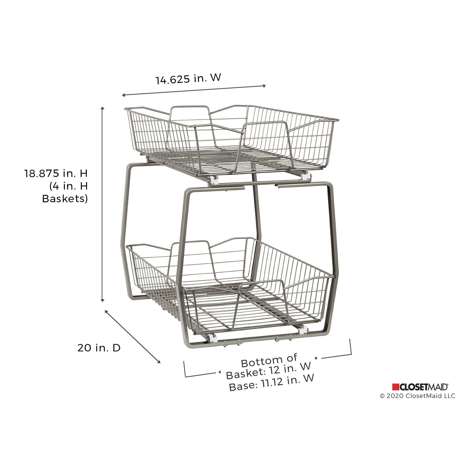 ClosetMaid Two Tier Nickel Pull Out Cabinet Organizer - On Sale - Bed Bath  & Beyond - 15408866