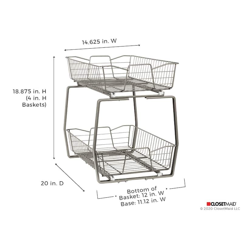 ClosetMaid Two Tier Nickel Pull Out Cabinet Organizer