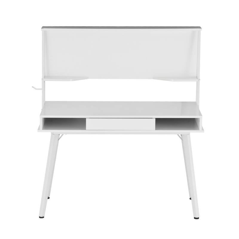 Techni Mobili Computer Desk with Storage & Erase White Board, White