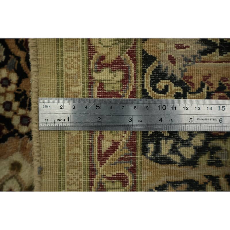 Hand Knotted Oriental 100% Wool Carpet Traditional Floral Yellow & Gold Aubusson Area Rug - 6' 9'' X 6' 2''