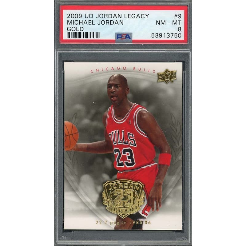 Michael Jordan 2009 Upper Deck Legacy Gold Basketball Card #9 Graded PSA 8 - 8'6" x 11'6"