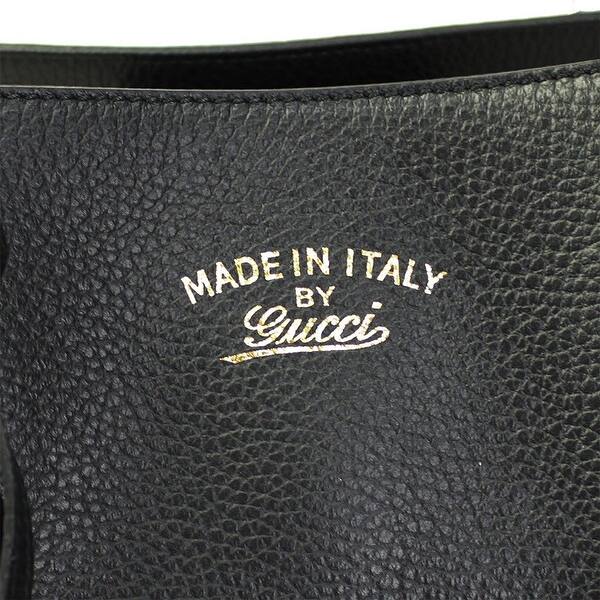 Shop Gucci Swing Black Leather Tote Bag W Trademark Logo