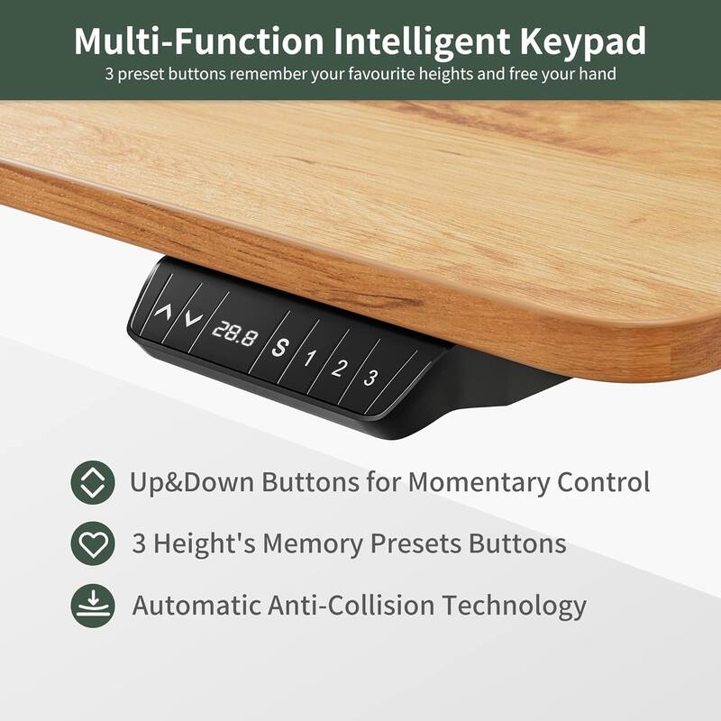 FEZIBO Standing Desk with Drawer, Adjustable Height Electric Stand up Desk with Storage, Sit Stand Home Office Desk
