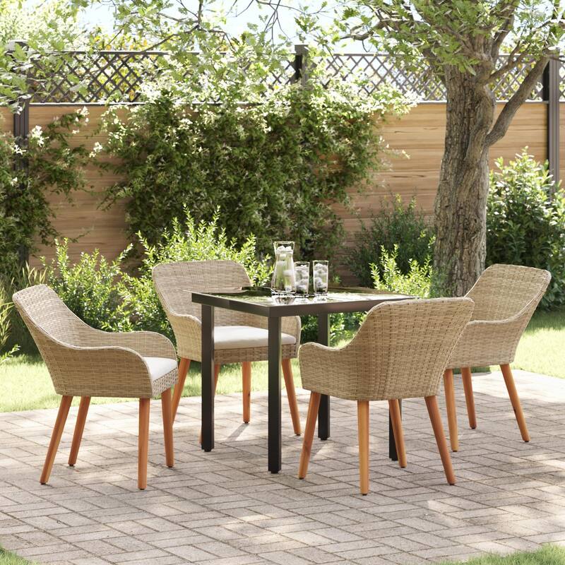 Modern Dining Table for Home Use - Beige 31.5 x 31.5 x 29.1 square table legs 4chair