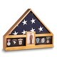 preview thumbnail 1 of 0, Curata Handcrafted Mahogany Finish Wood Military Flag and Medal Display Case with 4x6 Photo Frame