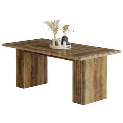 Farmhouse Dining Table for 4-6, 63-Inch Rectangle Kitchen Table