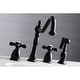 preview thumbnail 3 of 30, Kingston Brass Heritage 8-Inch Widespread Kitchen Faucet with Brass Sprayer