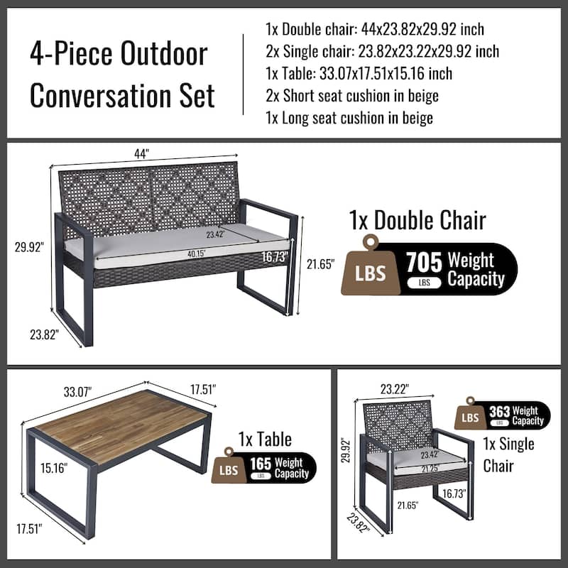 4-Piece Patio Furniture Set