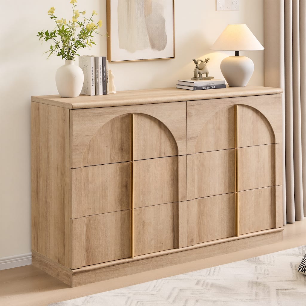 Modern Arched 6 Chests Drawer, Large Wardrobe for Bedroom, Living Room