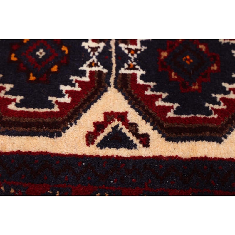 ECARPETGALLERY Hand-knotted Teimani Ivory, Red Wool Rug - 3'1 x 5'11