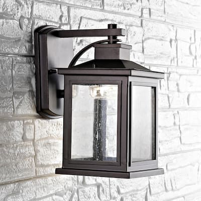 SAFAVIEH Gorgen Outdoor Wall Lantern - 6.6"x7.5"x9.5" - 7"W x 8"D x 10"H