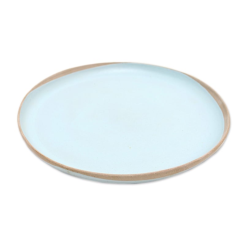 Novica Handmade Blue Bounty Ceramic Platter