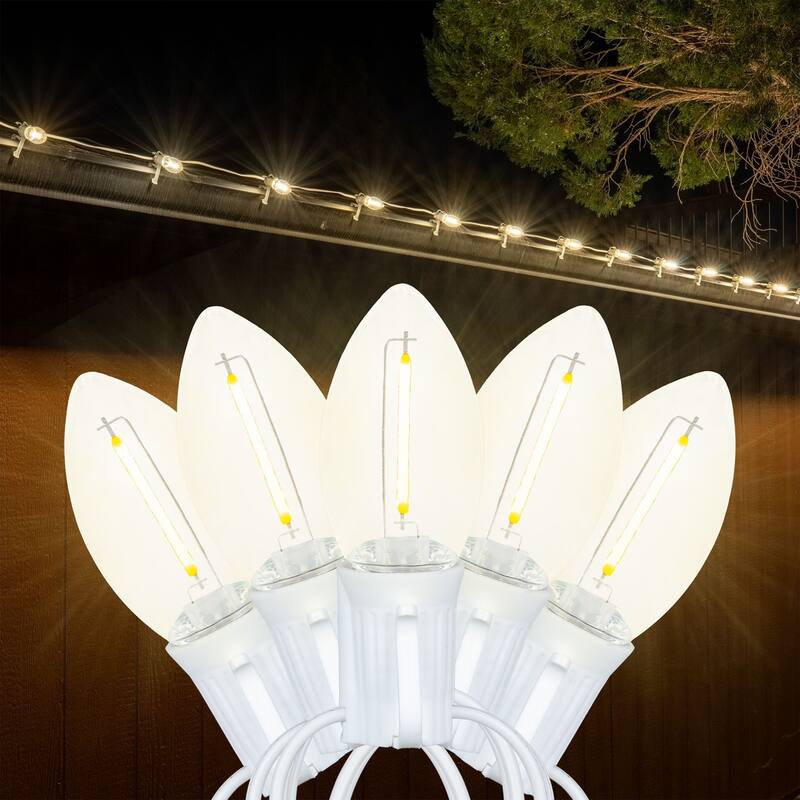 25 Foot C9 LED Transparent Outdoor Christmas String Light Set