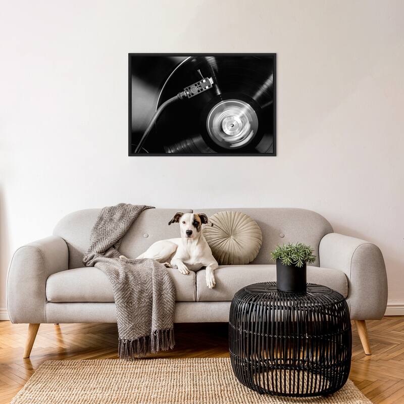 Vinyl No. 2 by Pictufy Studio III (33 x 23 in.), Framed Canvas Wall Art Print