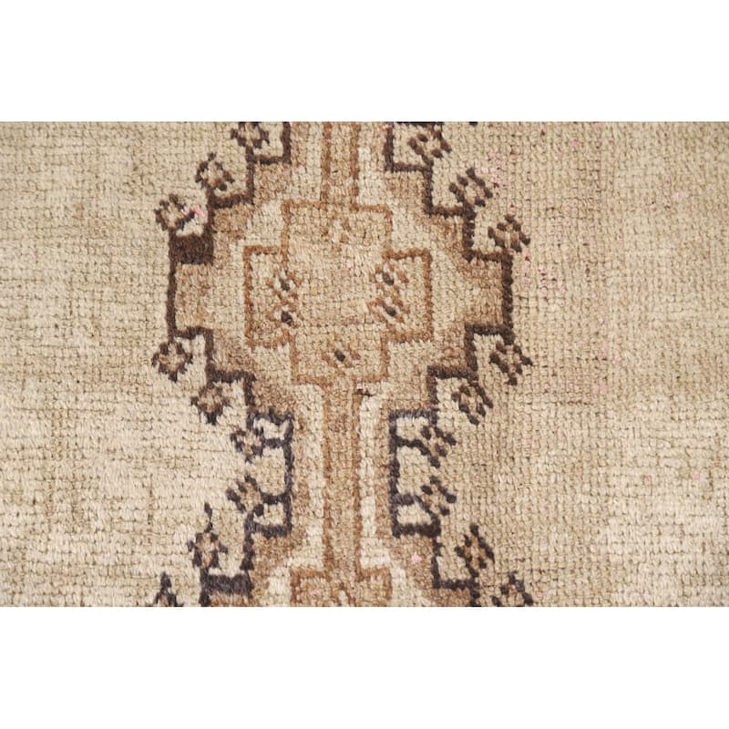 Geometric Gabbeh Persian Vintage Area Rug Hand-knotted Wool Carpet - 3'2"x 5'11"