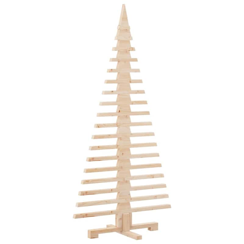 vidaXL Wooden Christmas Tree Natural Wood Solid Pine Wood 59.1 in - 30 x 59 x 30
