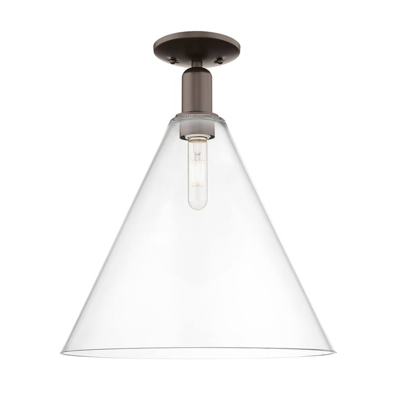 Innovations Lighting Endless Possibilities Arcadia - Berkshire Glass - 1 Light 16" Semi-Flush Mount with Clear Shade - Clear/Oil Rubbed Bronze