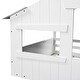 preview thumbnail 9 of 15, Full Size Solid Wood House Bed with Roof and Guardrail for Kids
