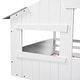 preview thumbnail 9 of 15, White Full Size Solid Wood House Bed with Roof and Guardrail for Kids