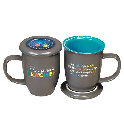 Prayer for a Teacher Ceramic Mug with Coaster - 4.75 x 4.25 x 3.75