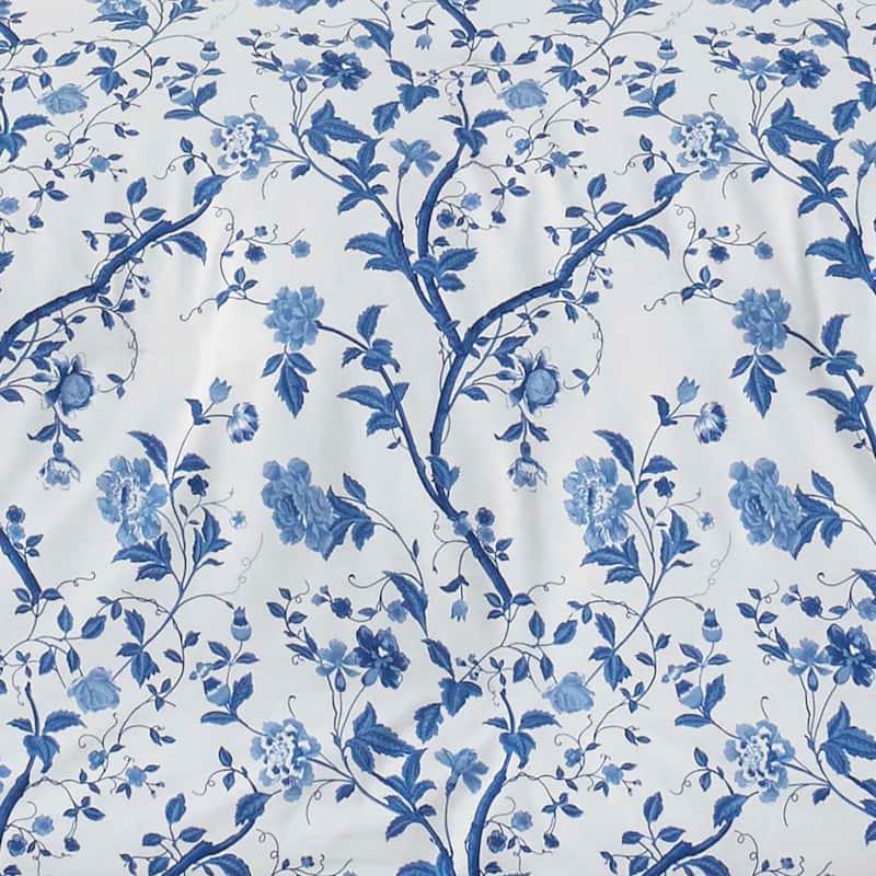 Laura Ashley Elise Blue Cotton Duvet Cover Set