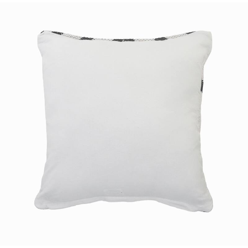 20" Black and White Geometric Square Throw Pillow