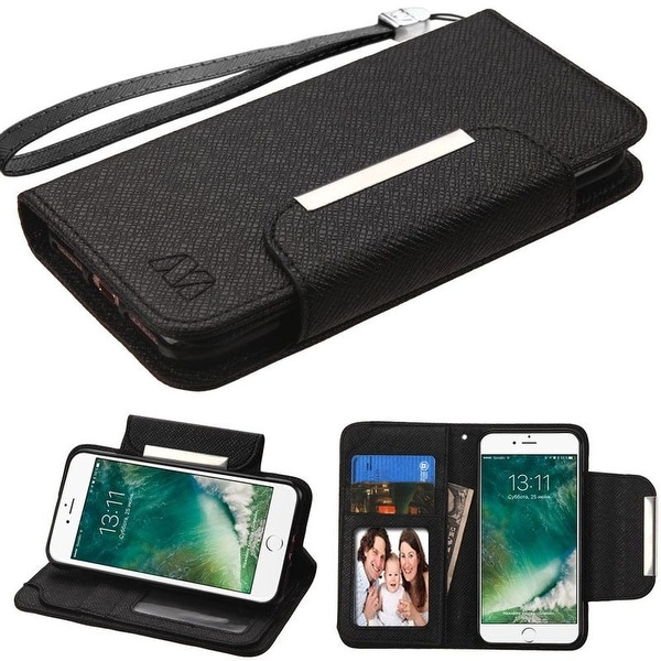 Insten Leather Case Cover Lanyard with Stand/ Wallet Flap Pouch/ Photo Display For Apple iPhone 7