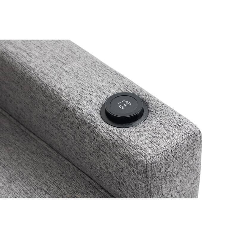 Modern Pushback Manual Recliner Chair Home Theater Seating Wingback Lounge Chair with Vibration and Heat