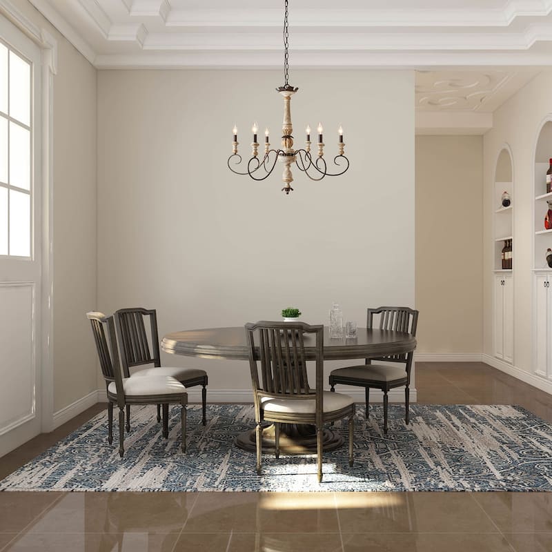 The Gray Barn Farmhouse Wood Rustic French Country Chandelier - D31''*H28''