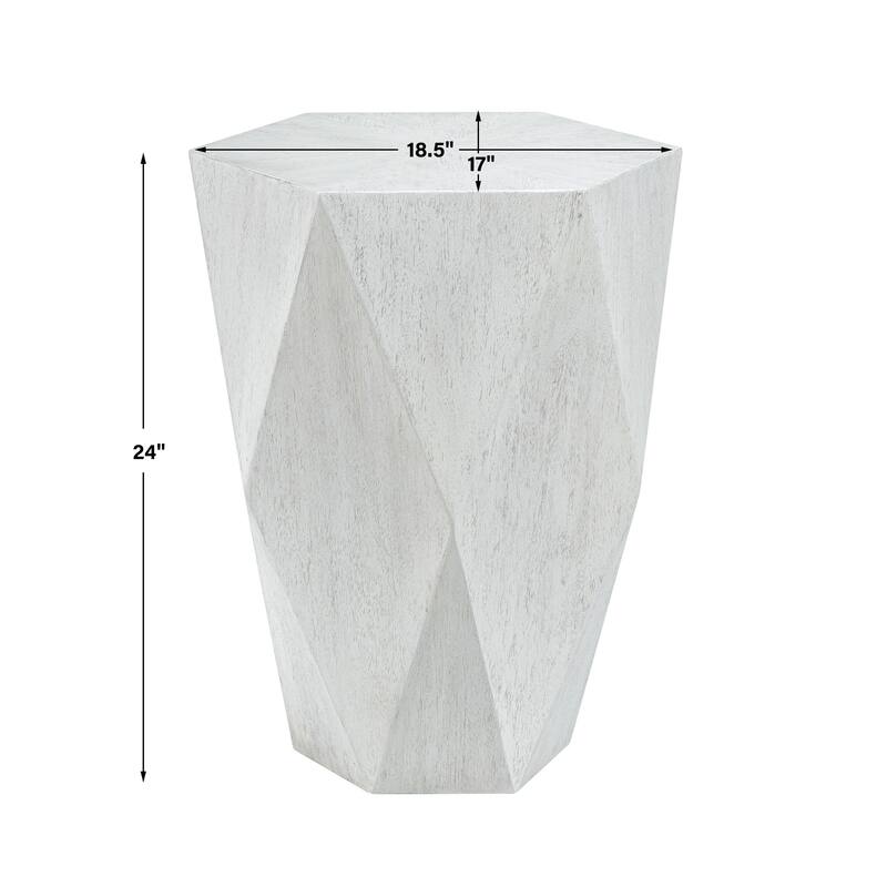 Geometric Sunburst Top Side Table - 24"