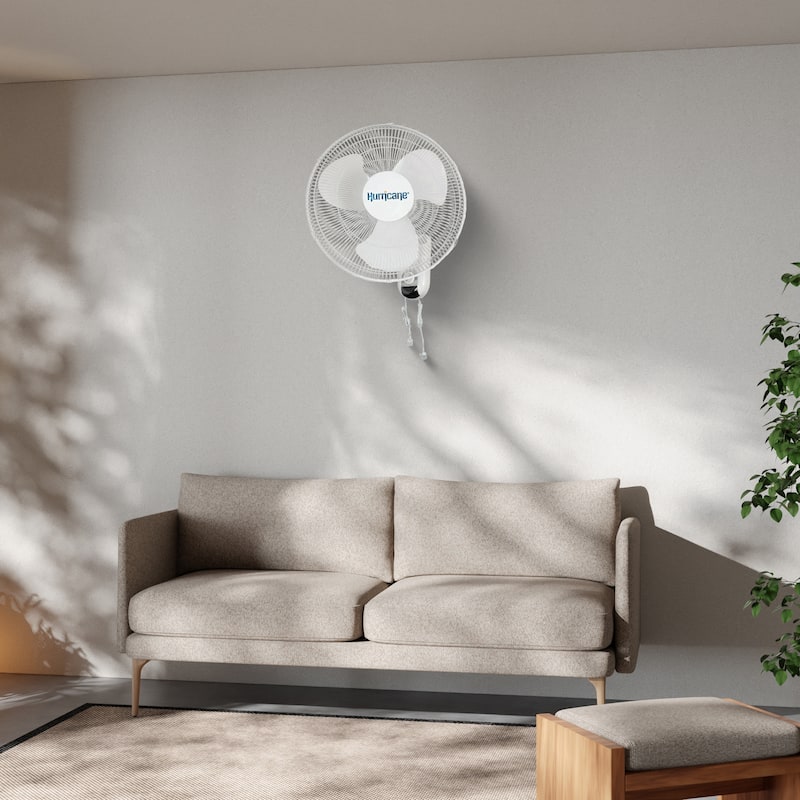 Hurricane 20 Inch Pro Commercial Grade Classic Oscillating Wall Mount Fan, Black