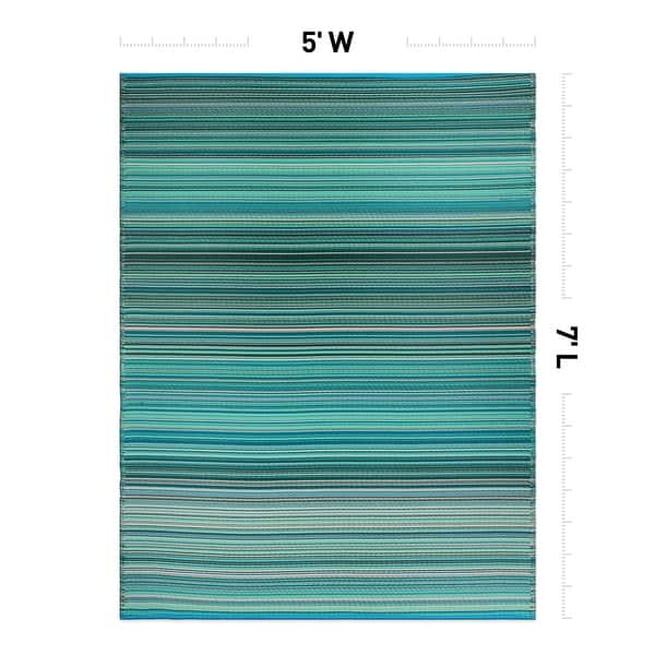 Contemporary Stripe Reversible Plastic Outdoor Rugs - Bed Bath & Beyond ...