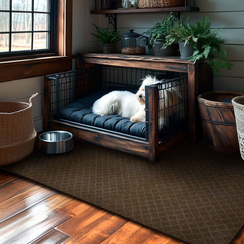 Mohawk Home Crosshatch Interlocking Utility Mats (6 Pieces) (24 Square Feet) for Gym Floor, Under Crate, Workroom, and More